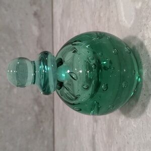 EUC Vintage MMA Green Glass Perfume Bottle